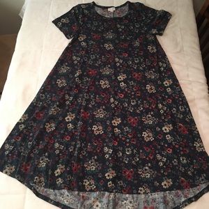 Boho t-shirt floral short-sleeve summer dress S